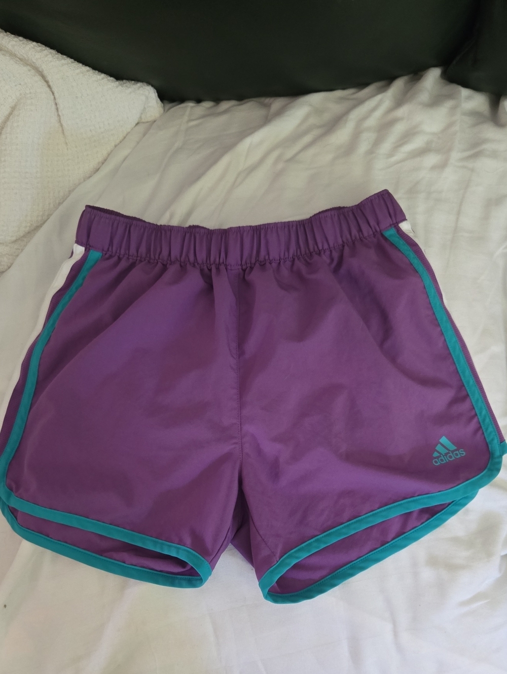adidas Purple Climalite Shorts with Teal Trim Size Xs